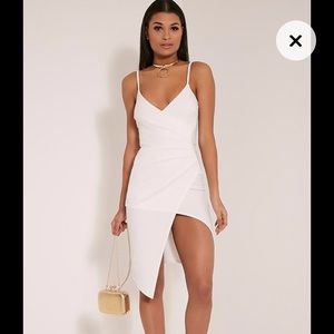 Lauriell White Wrap Front Crepe Midi Dress sz. 4